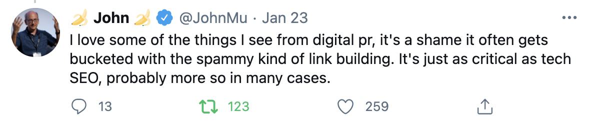 John Mueller Tweet