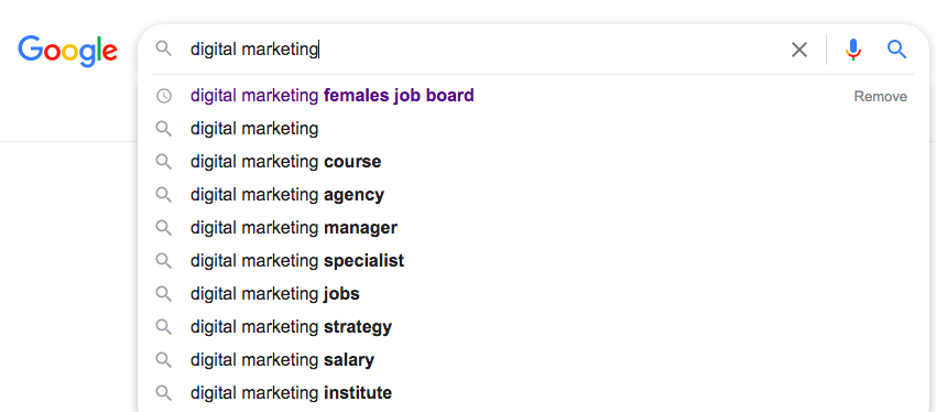 Google search for