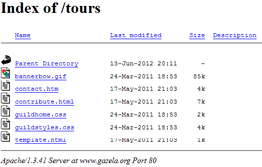 Apache Server Directory Browsing Enabled
